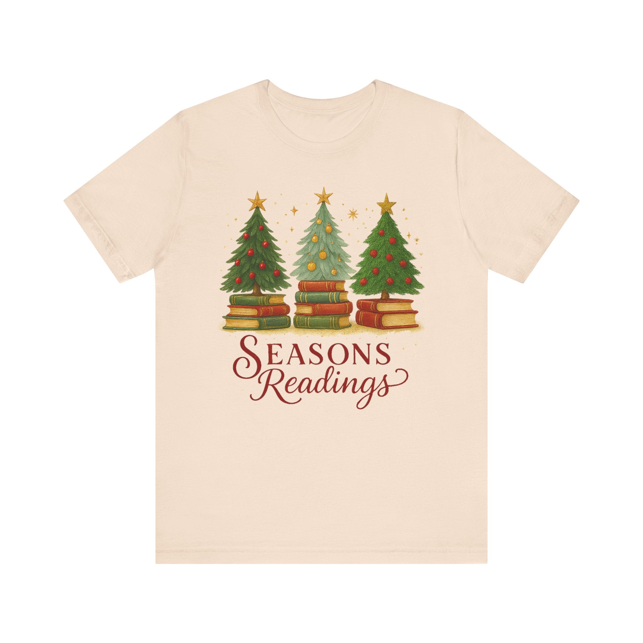 Seasons Readings Book Lover Christmas Shirt, Cozy Holiday Tee for Readers and Librarians