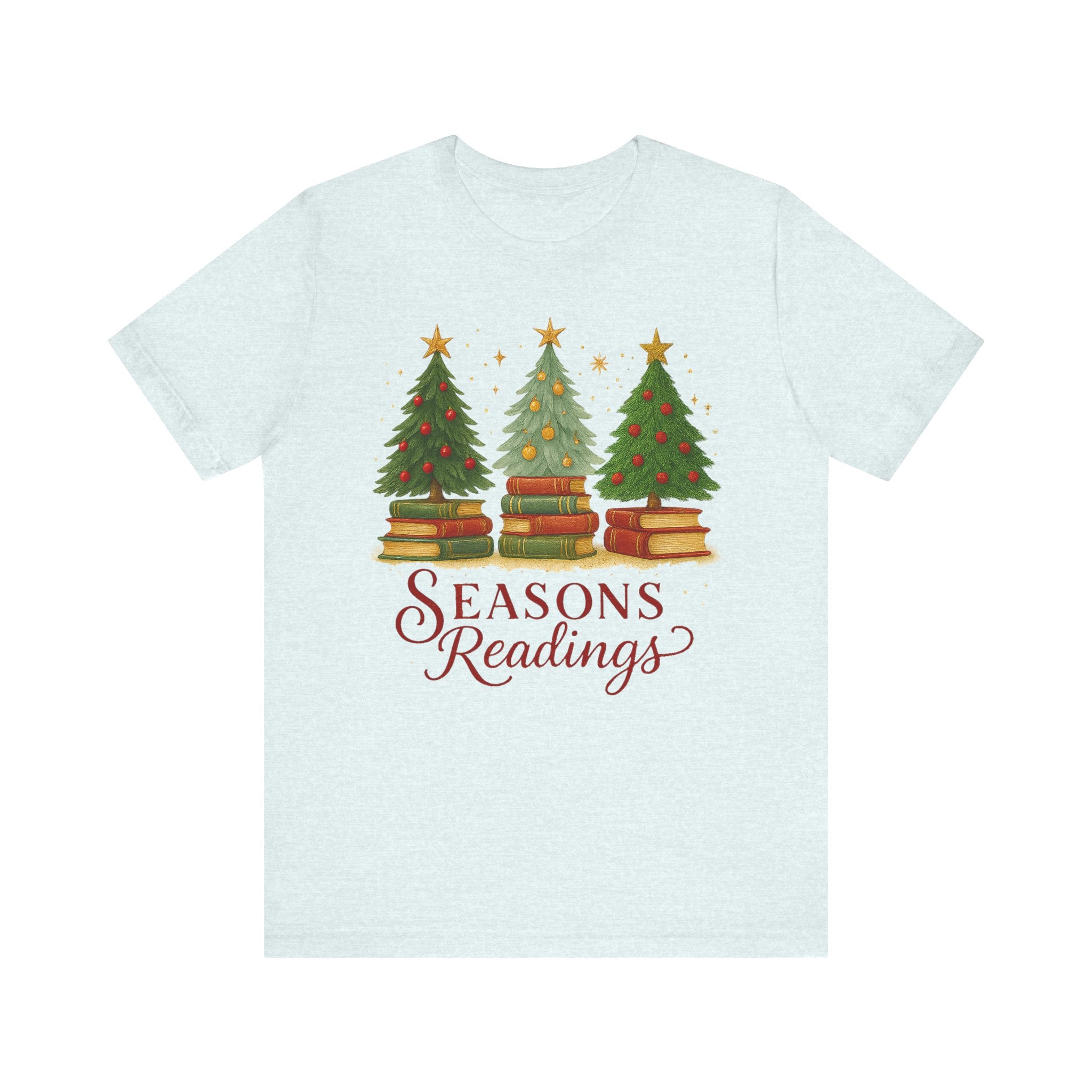 Seasons Readings Book Lover Christmas Shirt, Cozy Holiday Tee for Readers and Librarians