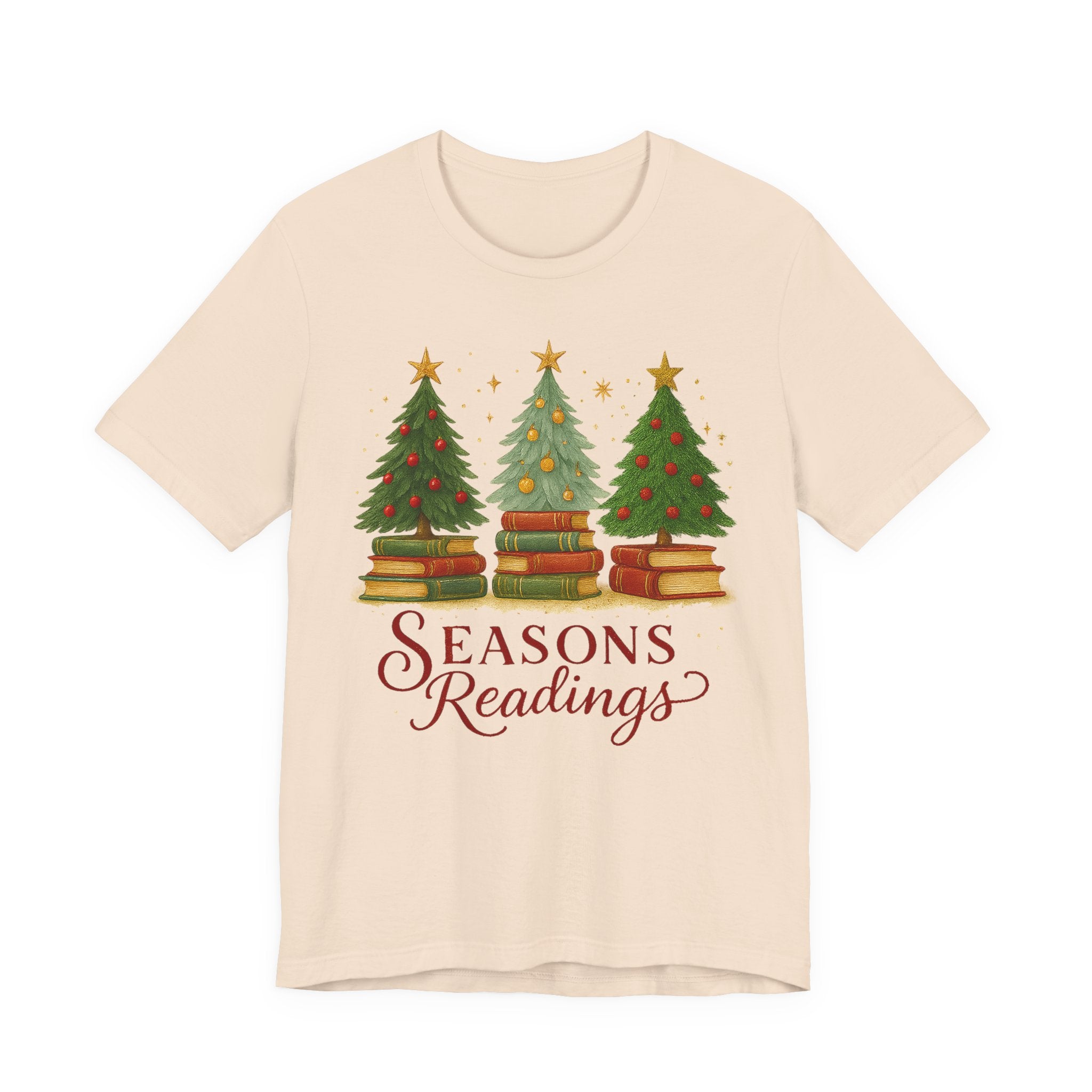 Seasons Readings Book Lover Christmas Shirt, Cozy Holiday Tee for Readers and Librarians