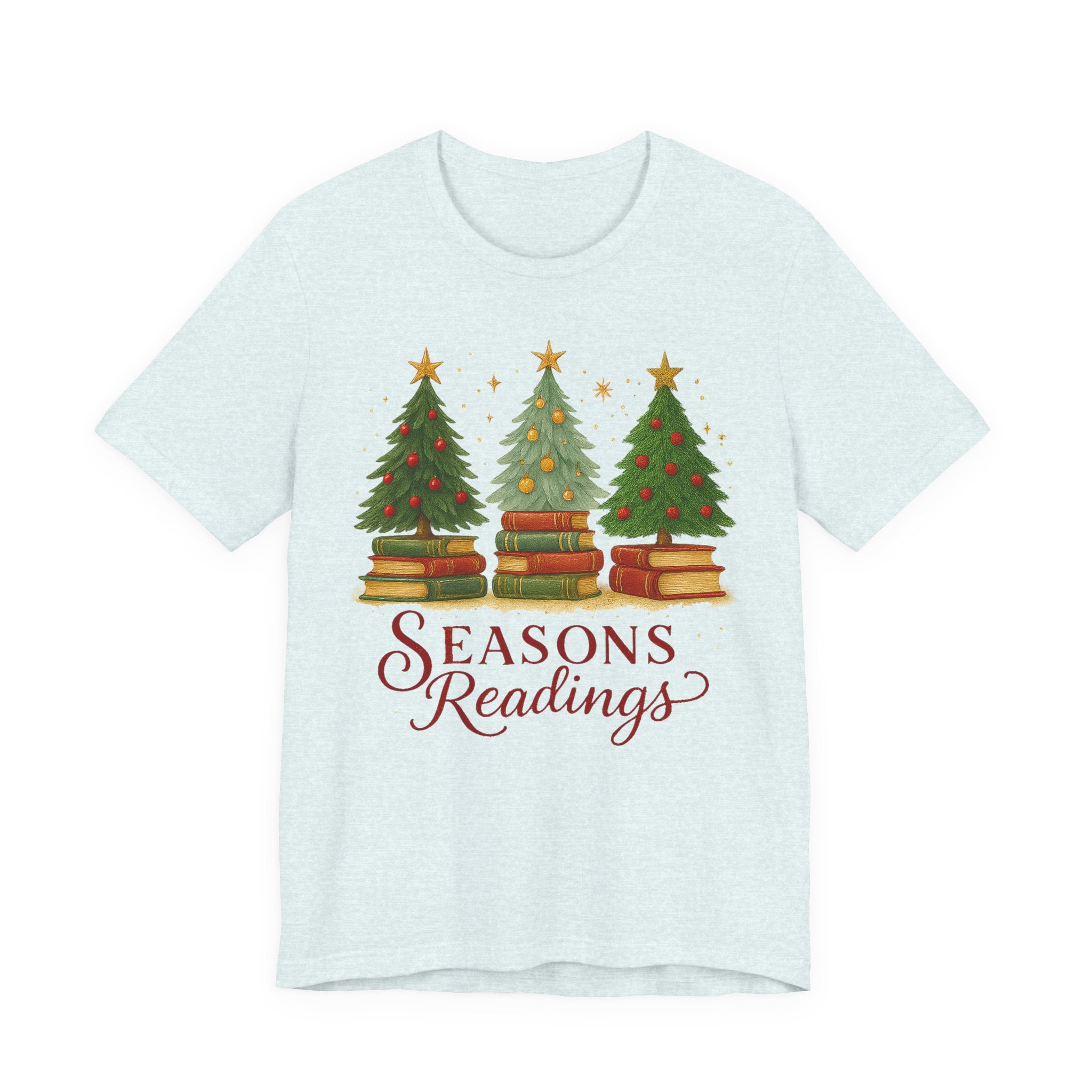 Seasons Readings Book Lover Christmas Shirt, Cozy Holiday Tee for Readers and Librarians