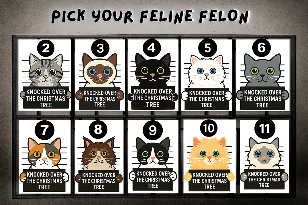 Cat Mugshot Personalized Ornament, Funny Cat Christmas Tree Decoration, Custom Pet Name Gift, Naughty Cat Holiday Ornament